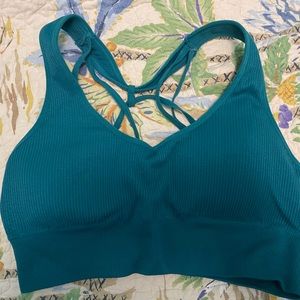 Teal Galaxy Ribbed Bra - XL